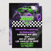 Invitation à l'anniversaire du Camion Monster (Devant / Derrière)