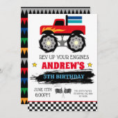 Invitation à l'anniversaire du camion Monster (Devant / Derrière)