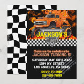 Invitation à l'anniversaire du camion Monster - Or (Devant / Derrière)