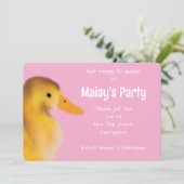 Invitation à l'anniversaire du canard mignon (Debout devant)