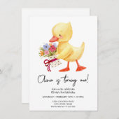 Invitation à l'anniversaire du canard mignon (Devant / Derrière)