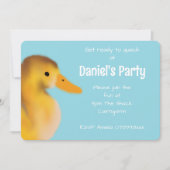 Invitation à l'anniversaire du canard mignon (Devant)