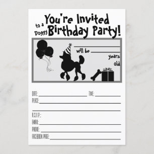 Invitation à l'anniversaire du caniche