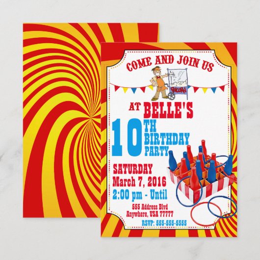 Invitation à l'anniversaire du Carnaval (Devant / Derrière)