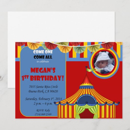 Invitation à l'anniversaire du Carnaval (Devant / Derrière)