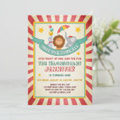 Invitation à l'anniversaire du carnaval de cirque (Debout devant)