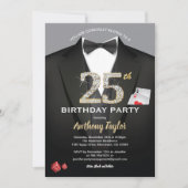 Invitation à l'anniversaire du casino. Thème noir  (Devant)