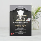 Invitation à l'anniversaire du casino. Thème noir  (Debout devant)