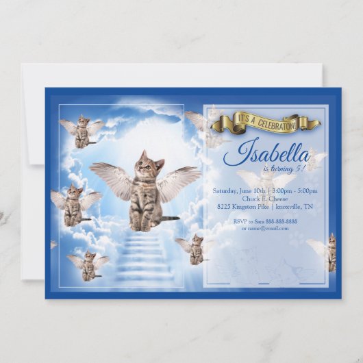 Invitation à l'anniversaire du chat du ciel (Devant)