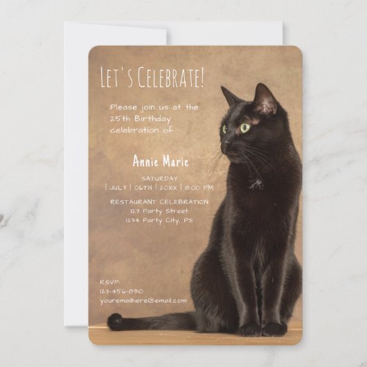 Invitation à l'anniversaire du chat noir (Devant)