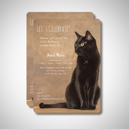 Invitation à l'anniversaire du chat noir