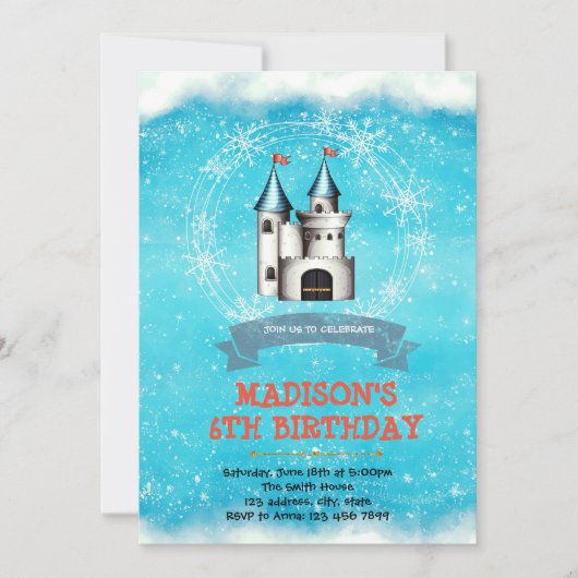 Invitation à l'anniversaire du château d'hiver (Devant)