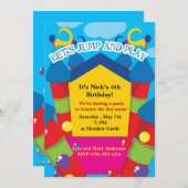 Invitation à l'anniversaire du château gonflable (Devant / Derrière)