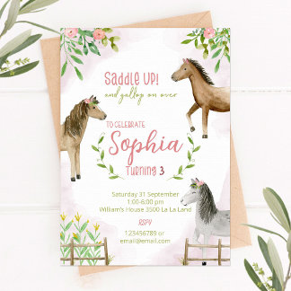 Invitation à l'anniversaire du cheval, invitation