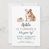 Invitation à l'anniversaire du chien chiot, pw-ty  (Devant)