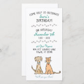 Invitation à l'anniversaire du chien et du chat (Devant / Derrière)