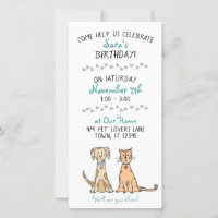 Invitation à l'anniversaire du chien et du chat
