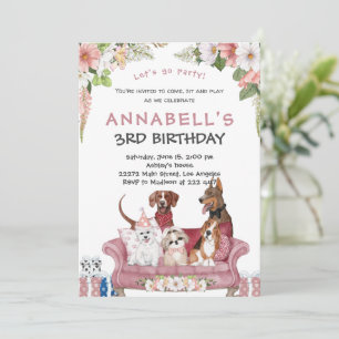 Invitation à l'anniversaire du chiot mignon