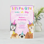 Invitation à l'anniversaire du chiot modifiable (Debout devant)