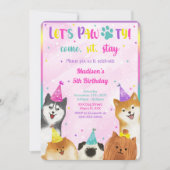 Invitation à l'anniversaire du chiot modifiable (Devant)