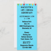 Invitation à l'anniversaire du Cirque sur mesure (Dos)