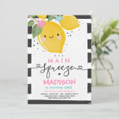 Invitation à l'anniversaire du citron Notre fête p (Debout devant)