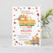 Invitation à l'anniversaire du citrouille d'aquare (Debout devant)