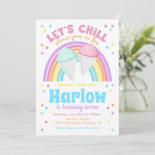 Invitation à l'anniversaire du cône de neige (Debout devant)