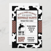 Invitation à l'anniversaire du cow-boy Brown (Devant / Derrière)