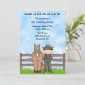 Invitation à l'anniversaire du cow-boy et du cheva (Debout devant)