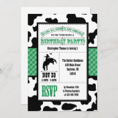 Invitation à l'anniversaire du cow-boy vert (Devant / Derrière)