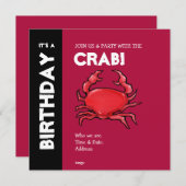 Invitation à l'anniversaire du Crabe rouge (Devant / Derrière)