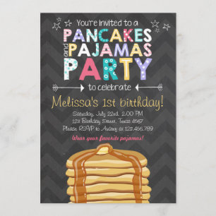 Invitation à l'anniversaire du crêpe et du pyjama