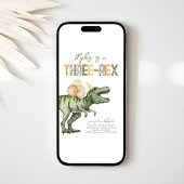 Invitation à l'anniversaire du dinosaure à trois r