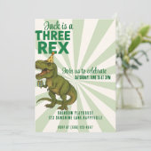 Invitation à l'anniversaire du dinosaure à trois r (Debout devant)
