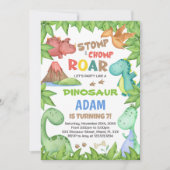 Invitation à l'anniversaire du dinosaure vert (Devant)