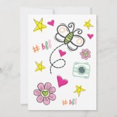 Invitation à l'anniversaire du Dodle de fille (Dos)