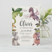 Invitation à l'anniversaire du dragon ・ Aquarelle  (Debout devant)