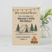 Invitation à l'anniversaire du feu de camp (Debout devant)