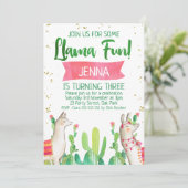 Invitation à l'anniversaire du fiesta de Lama (Debout devant)