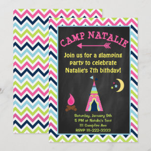 Invitation à l'anniversaire du flamping