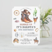 Invitation à l'anniversaire du garçon Cowboy 4e (Debout devant)