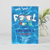 Invitation à l'anniversaire du garçon de la piscin (Debout devant)