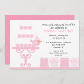 Invitation à l'anniversaire du gâteau sucré (Devant / Derrière)