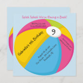 Invitation à l'anniversaire du grand bal de plage  (Devant / Derrière)