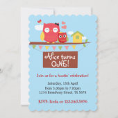 Invitation à l'anniversaire du hibou (Devant)