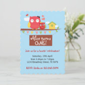 Invitation à l'anniversaire du hibou (Debout devant)