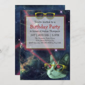 Invitation à l'anniversaire du Hipster de l'espace (Devant / Derrière)