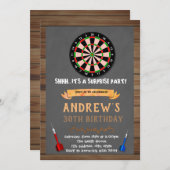 Invitation à l'anniversaire du jeu Dart (Devant / Derrière)