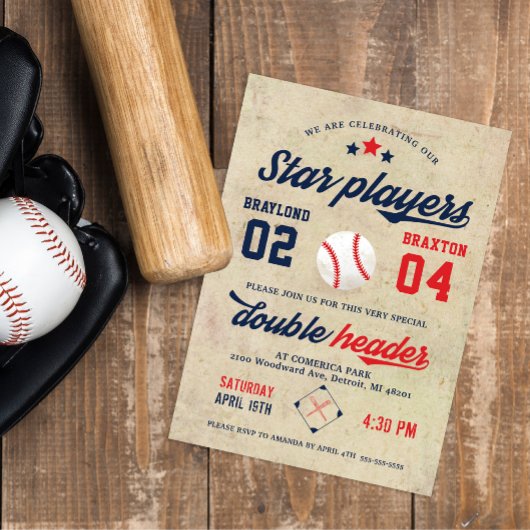 Invitation à l'anniversaire du Jeu de baseball